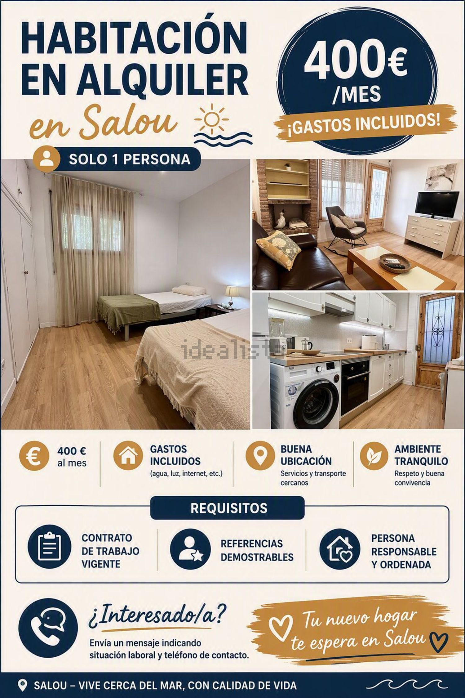 Habitació de lloguer, Salou