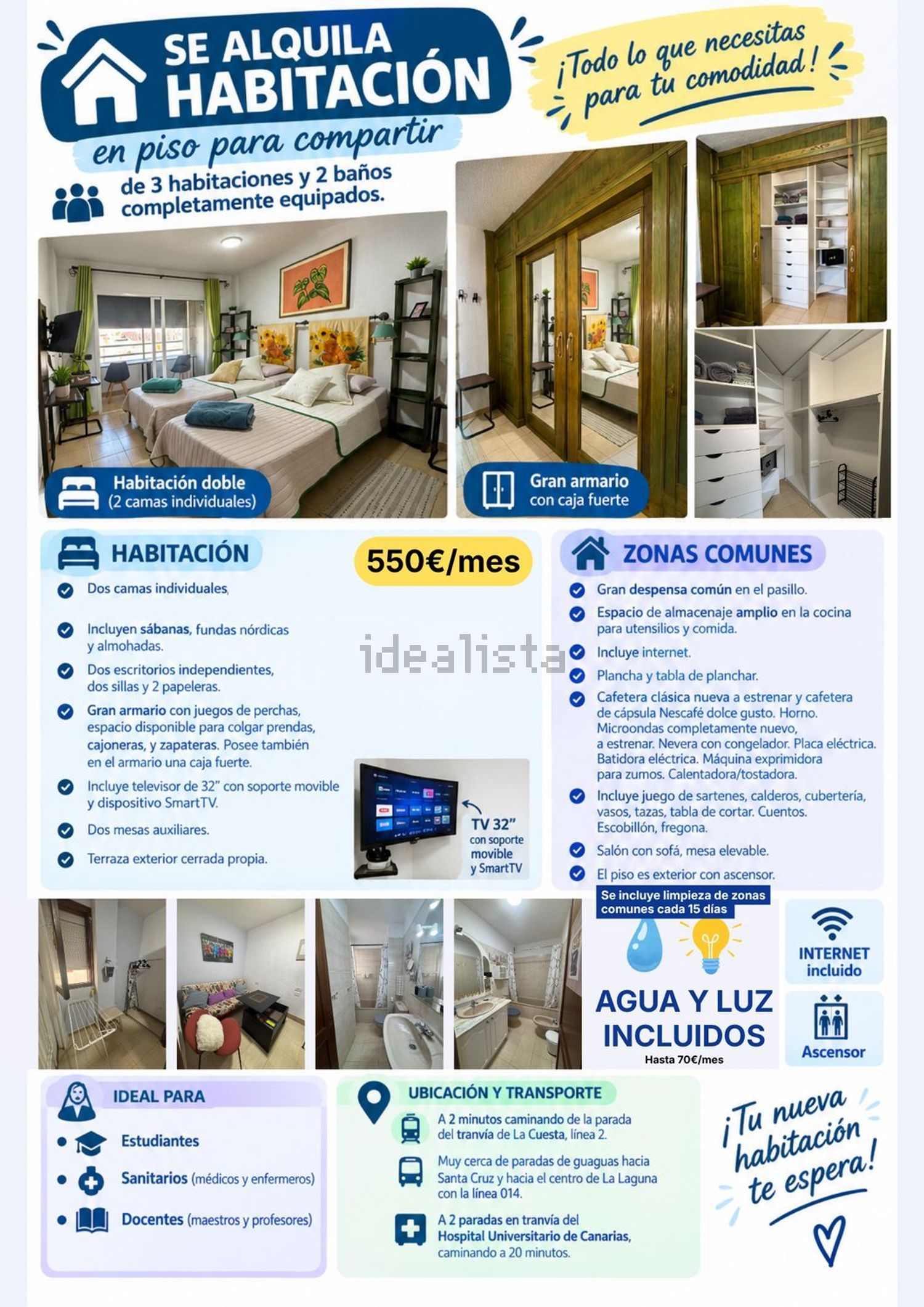 Habitación en alquiler, San Cristóbal de La Laguna