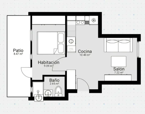 Квартира 46 м² в Мадриде