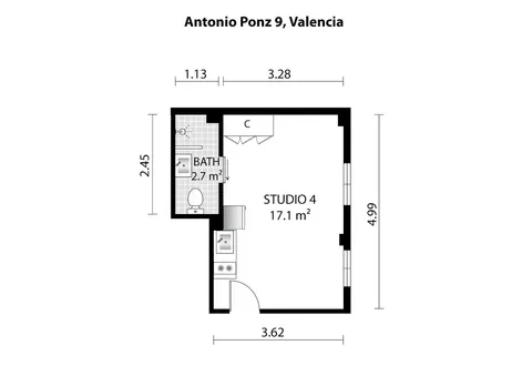 Pis de 17 m² a València