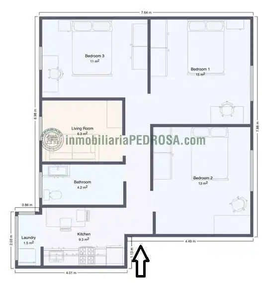 Piso de 75 m² en Pontevedra