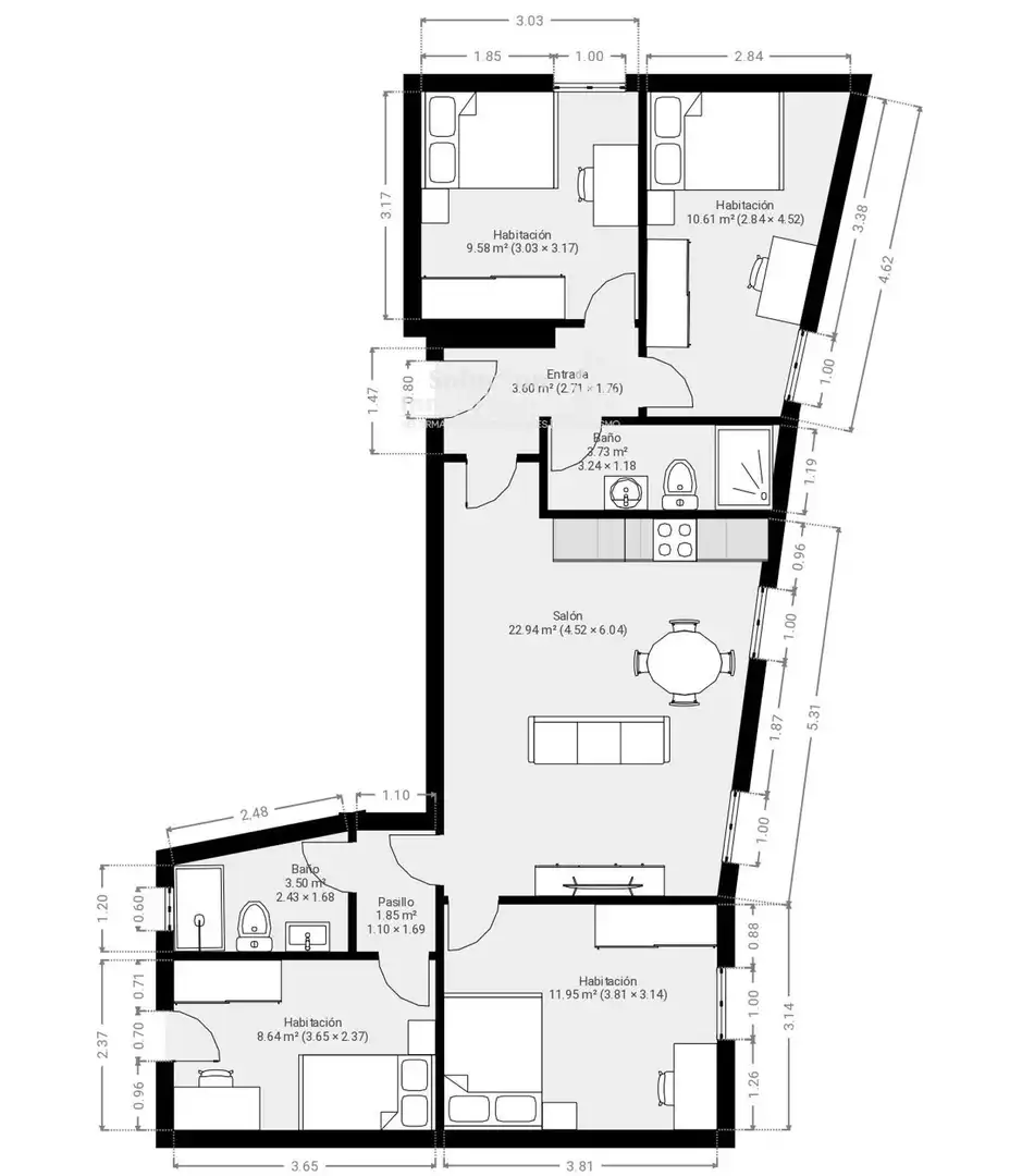 Piso de 96 m² en Salamanca