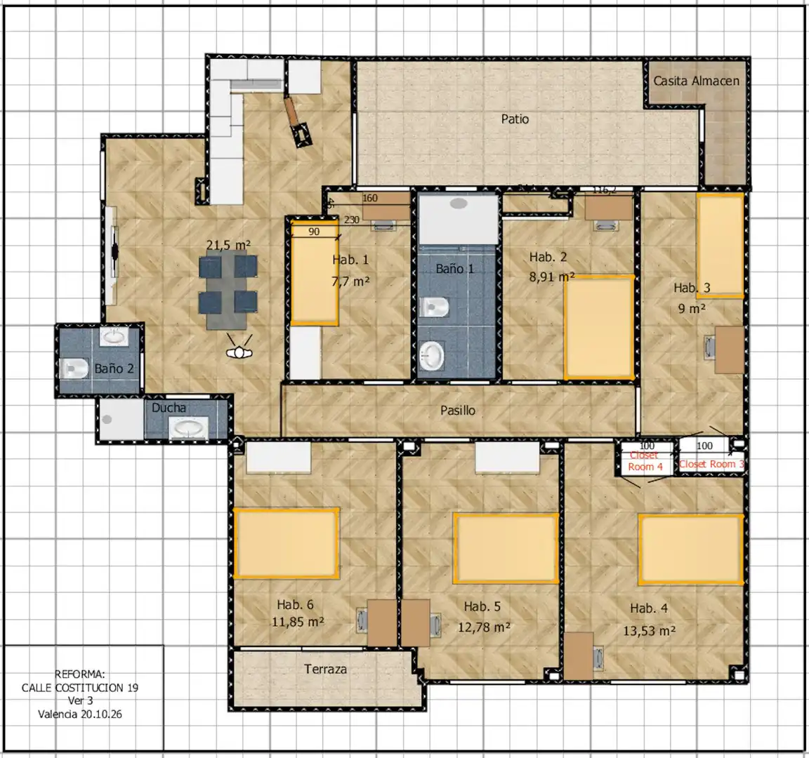 Habitación 140 m², Valencia