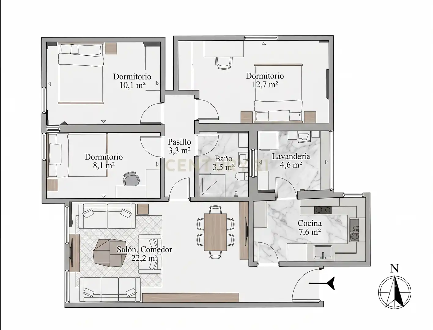 Piso de 90 m² en San Cristóbal de La Laguna