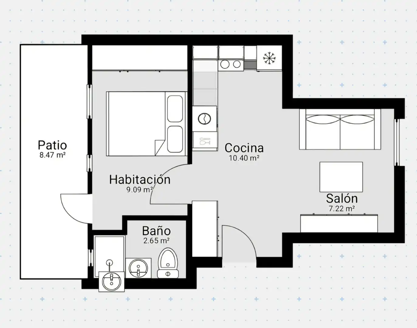 Квартира 46 м² в Мадриде