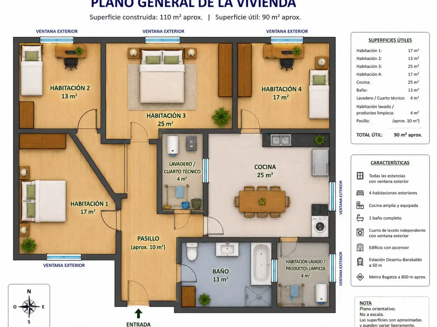 Habitación 110 m², Baracaldo