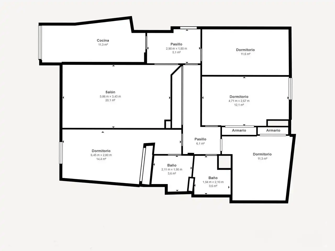 Piso de 117 m² en La Coruña