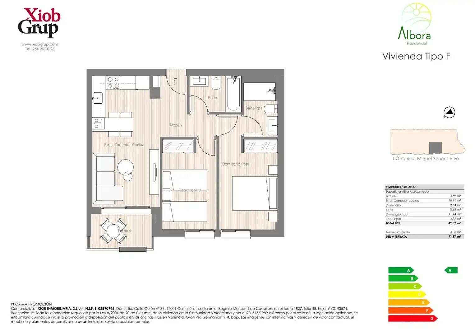 Piso de 53 m² en Alboraya