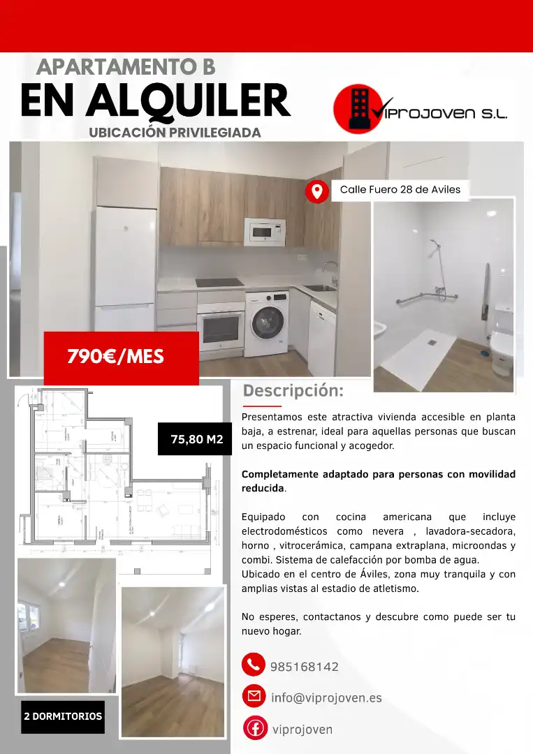 Piso de 88 m² en Avilés