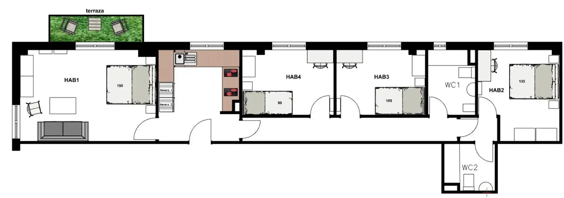 Habitación 70 m², Sevilla