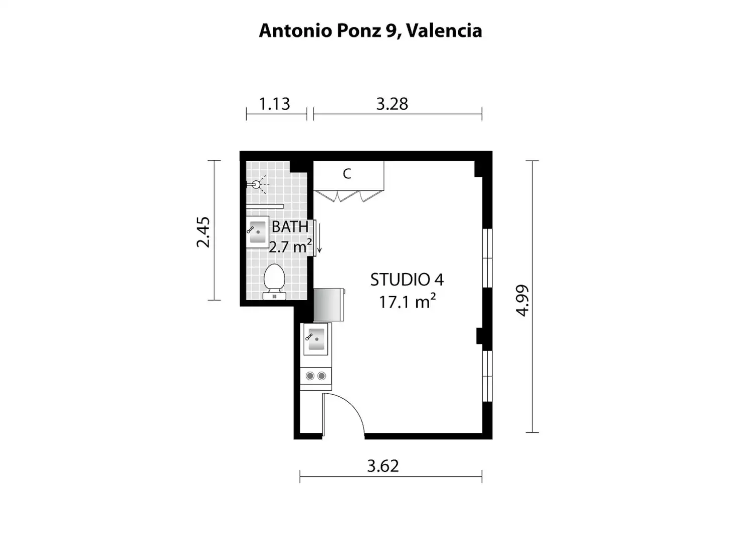 Pis de 17 m² a València