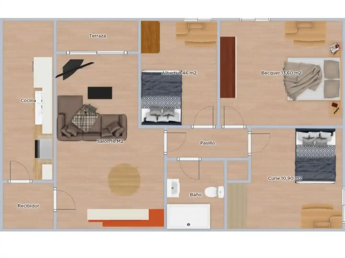 Zimmer 70 m², Granada