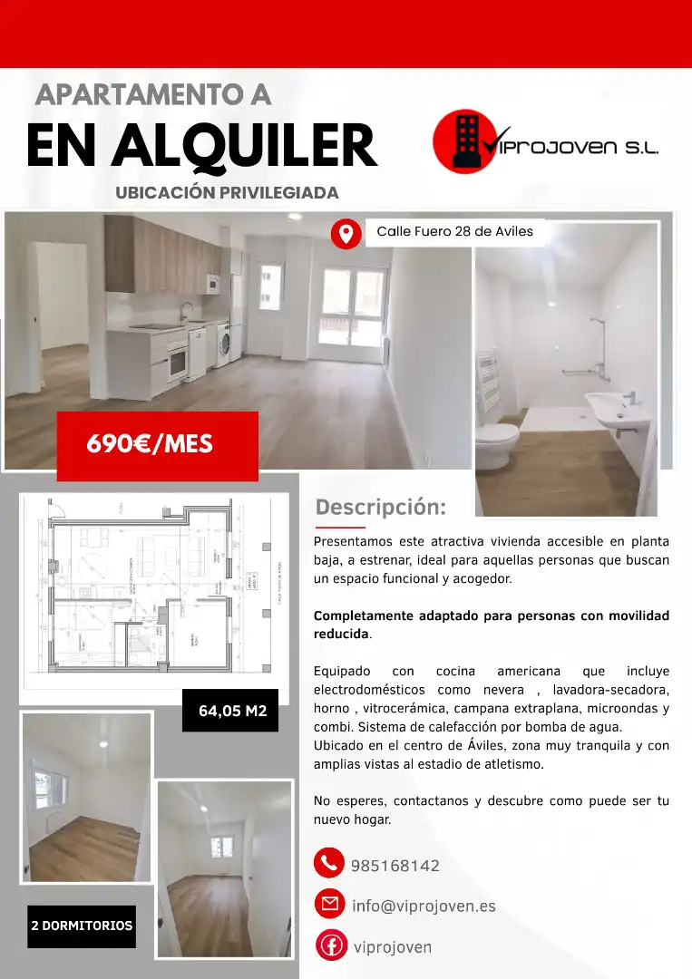 Piso de 74 m² en Avilés