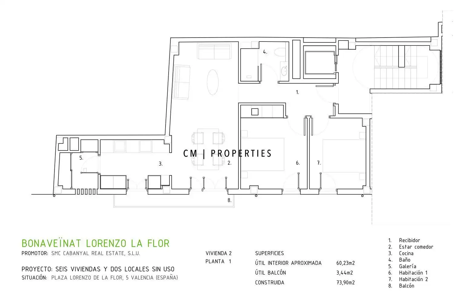 Piso de 74 m² en Valencia