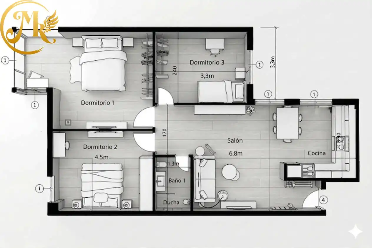 Piso de 80 m² en Santander