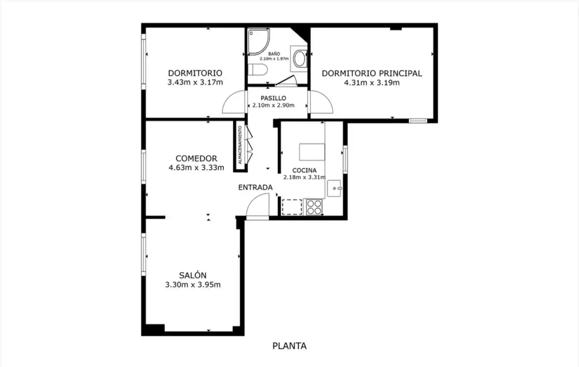 Piso de 72 m² en Gijón