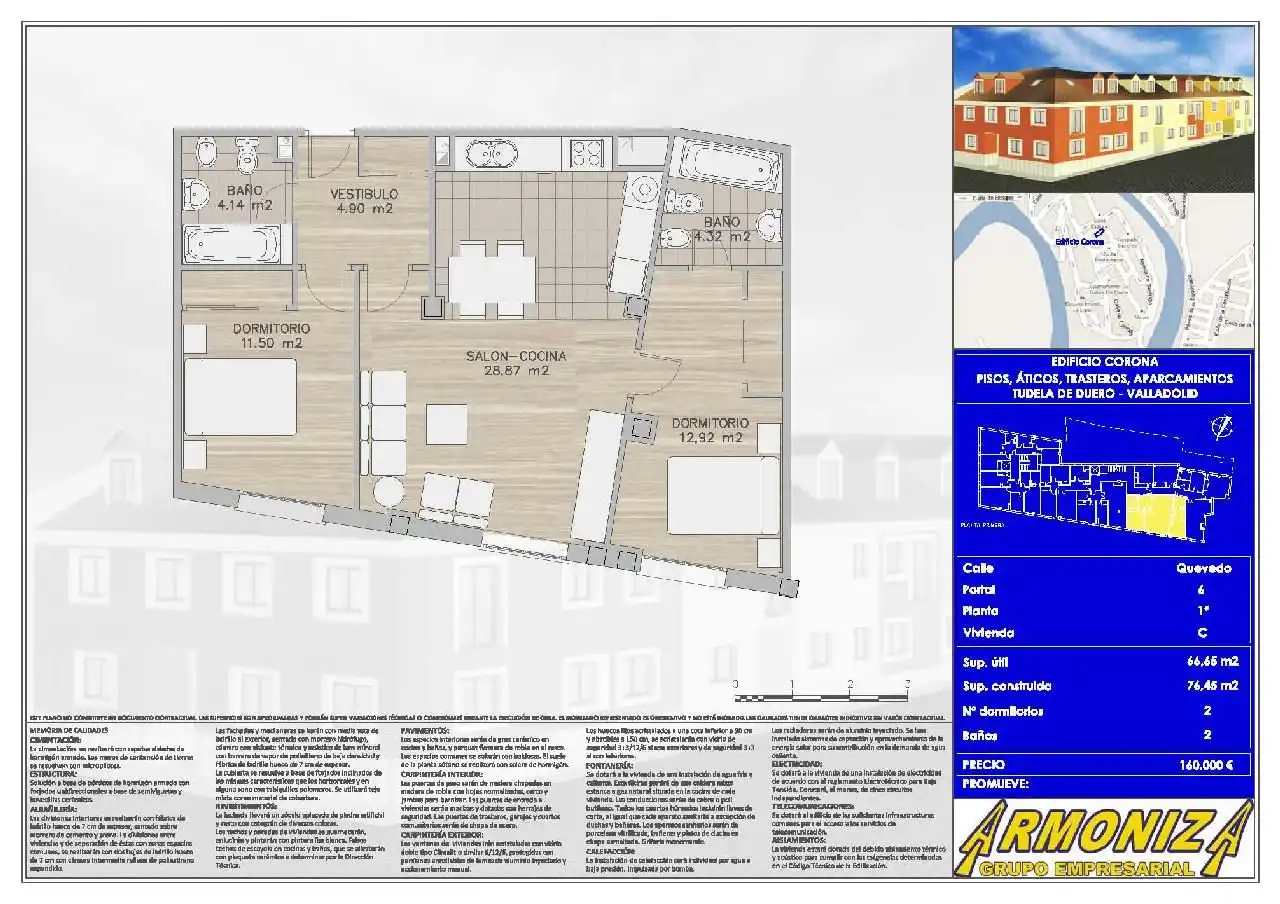 Piso de 76 m² en Tudela de Duero