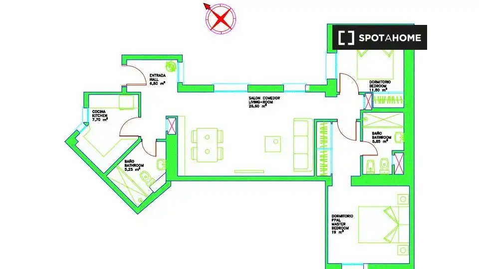 Piso de 85 m² en Madrid