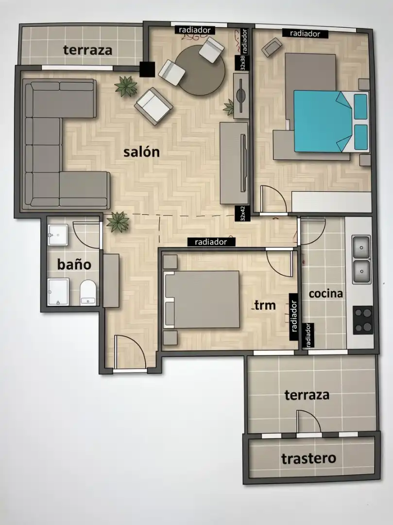 Piso de 79 m² en Zaragoza
