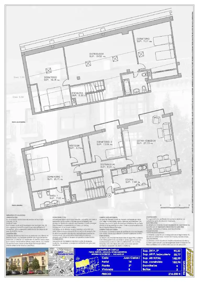 Piso de 183 m² en Medina de Rioseco