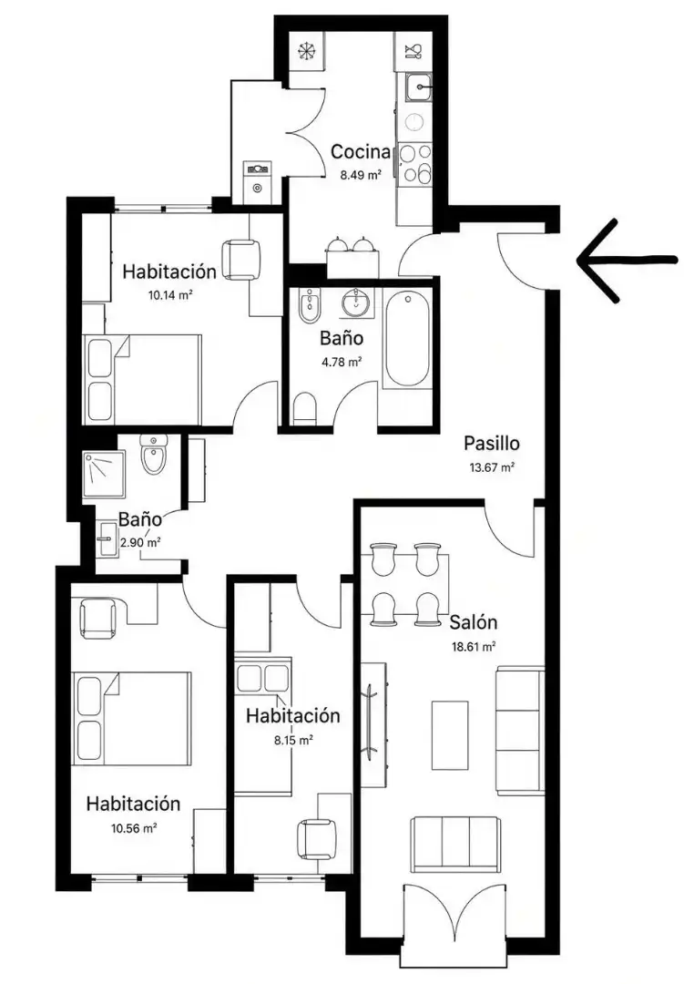 Piso de 101 m² en Salamanca