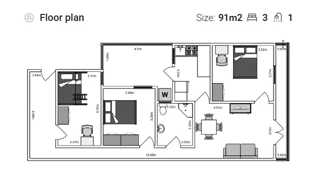 Pis de 91 m² a València
