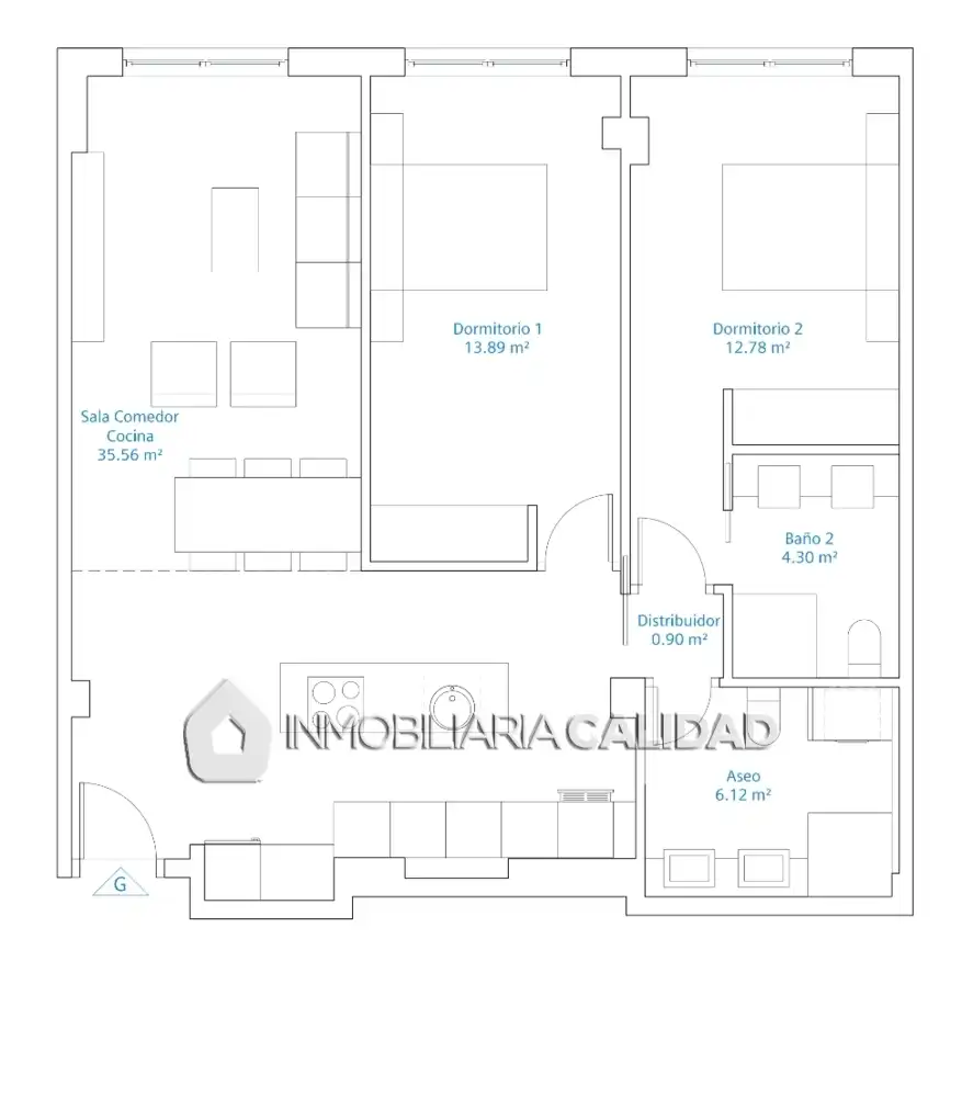 Piso de 60 m² en Burgos