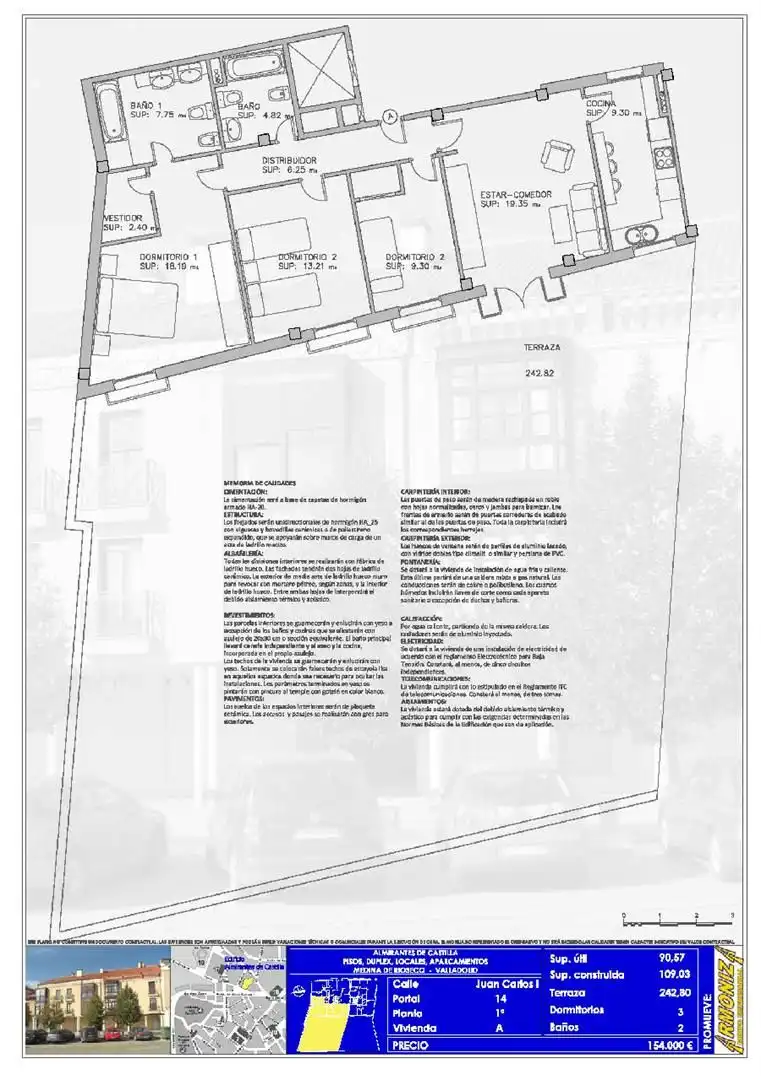 Piso de 109 m² en Medina de Rioseco