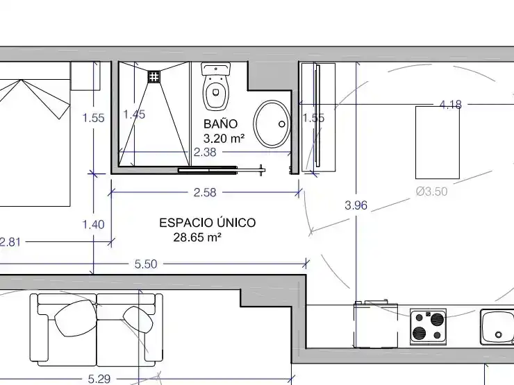 Piso de 40 m² en Málaga