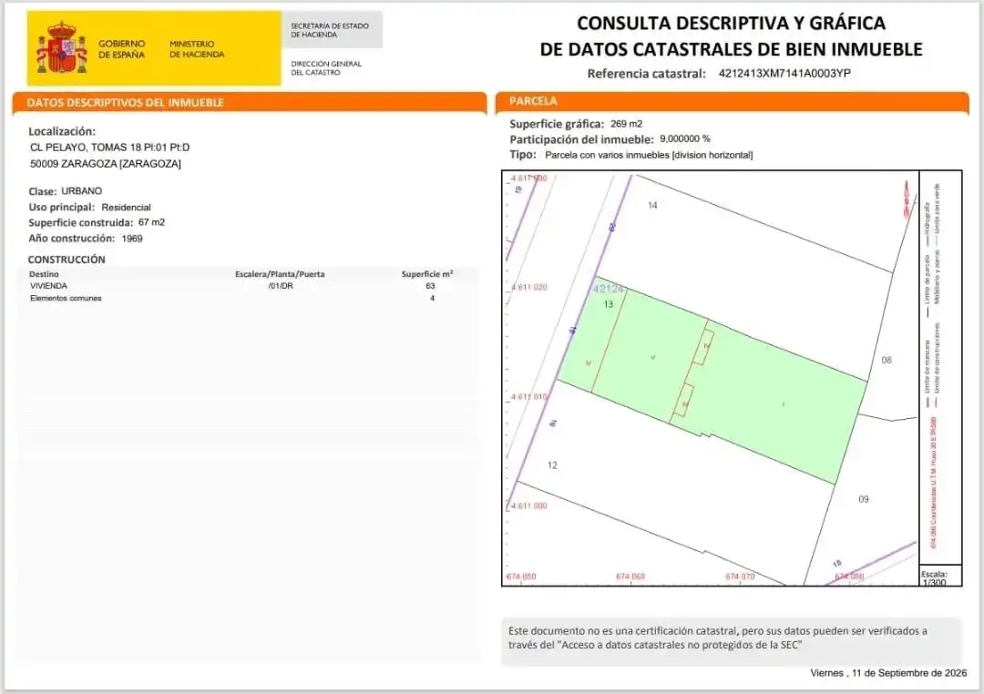 Piso de 67 m² en Zaragoza