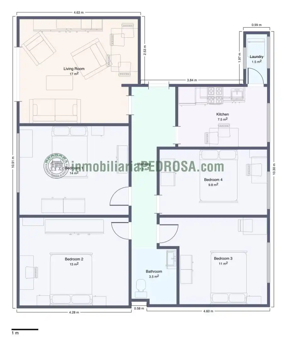 Piso de 105 m² en Pontevedra