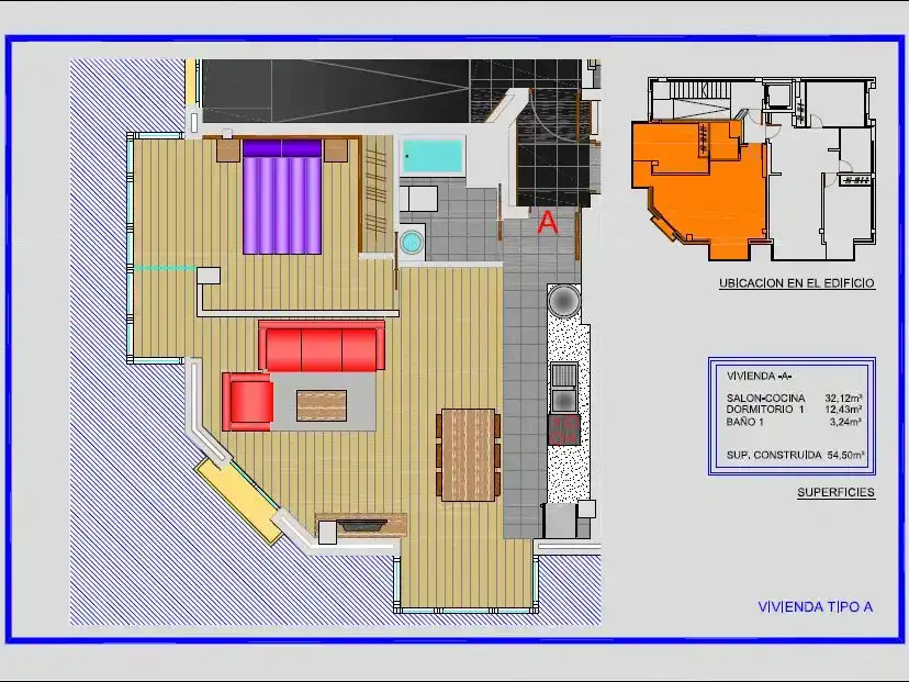 Piso de 55 m² en Vilagarcía de Arousa