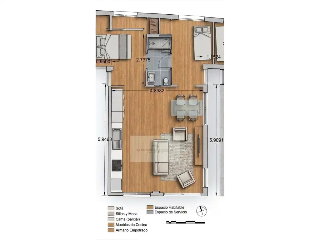 Piso de 100 m² en Málaga