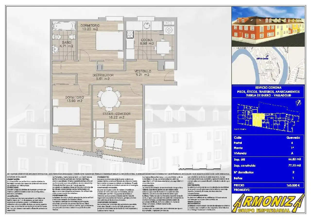 Piso de 77 m² en Tudela de Duero