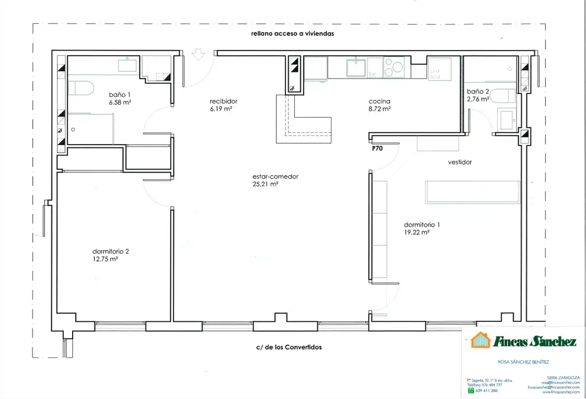 Piso de 88 m² en Zaragoza