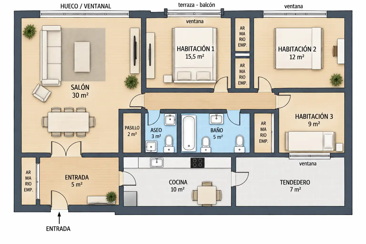Piso de 115 m² en Madrid