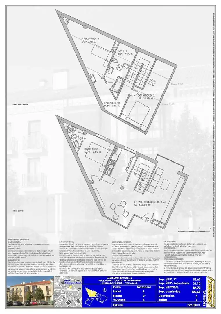 Piso de 105 m² en Medina de Rioseco