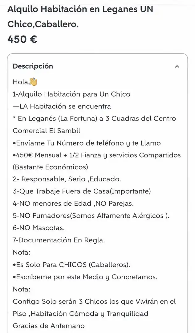 Habitació de lloguer, Leganès