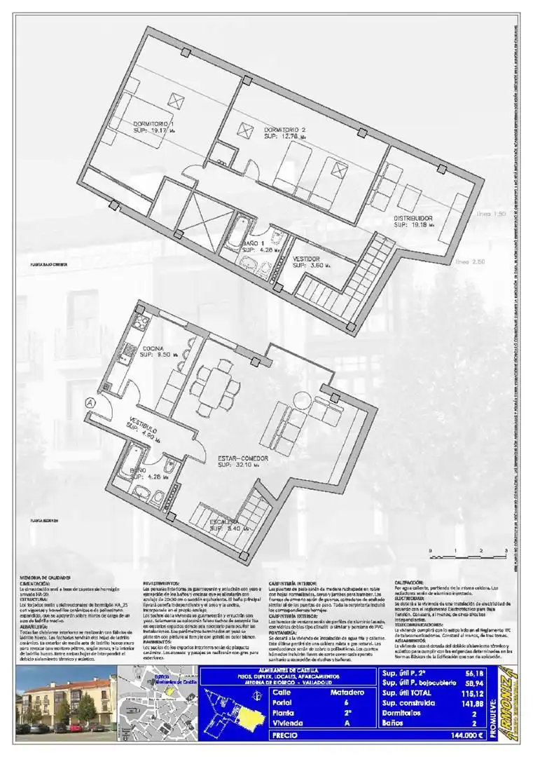 Piso de 141 m² en Medina de Rioseco