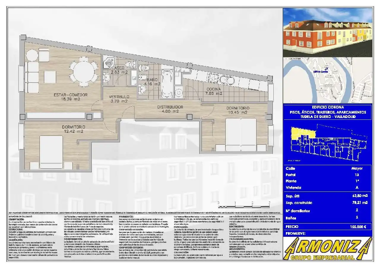 Piso de 78 m² en Tudela de Duero