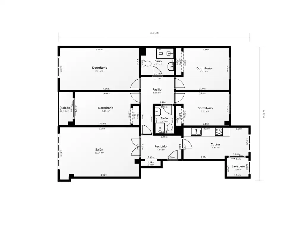 Piso de 117 m² en Castellón de la Plana