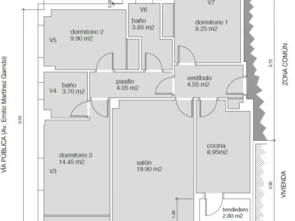 Piso de 91 m² en Vigo