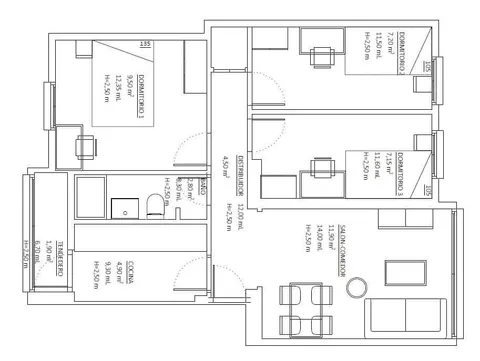 Pis de 64 m² a Madrid