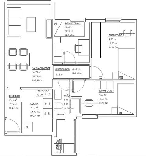 Pis de 53 m² a Madrid