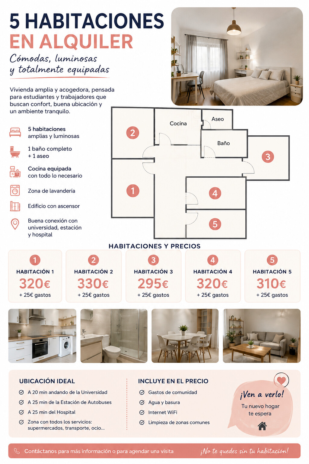 Habitación 125 m², Ourense