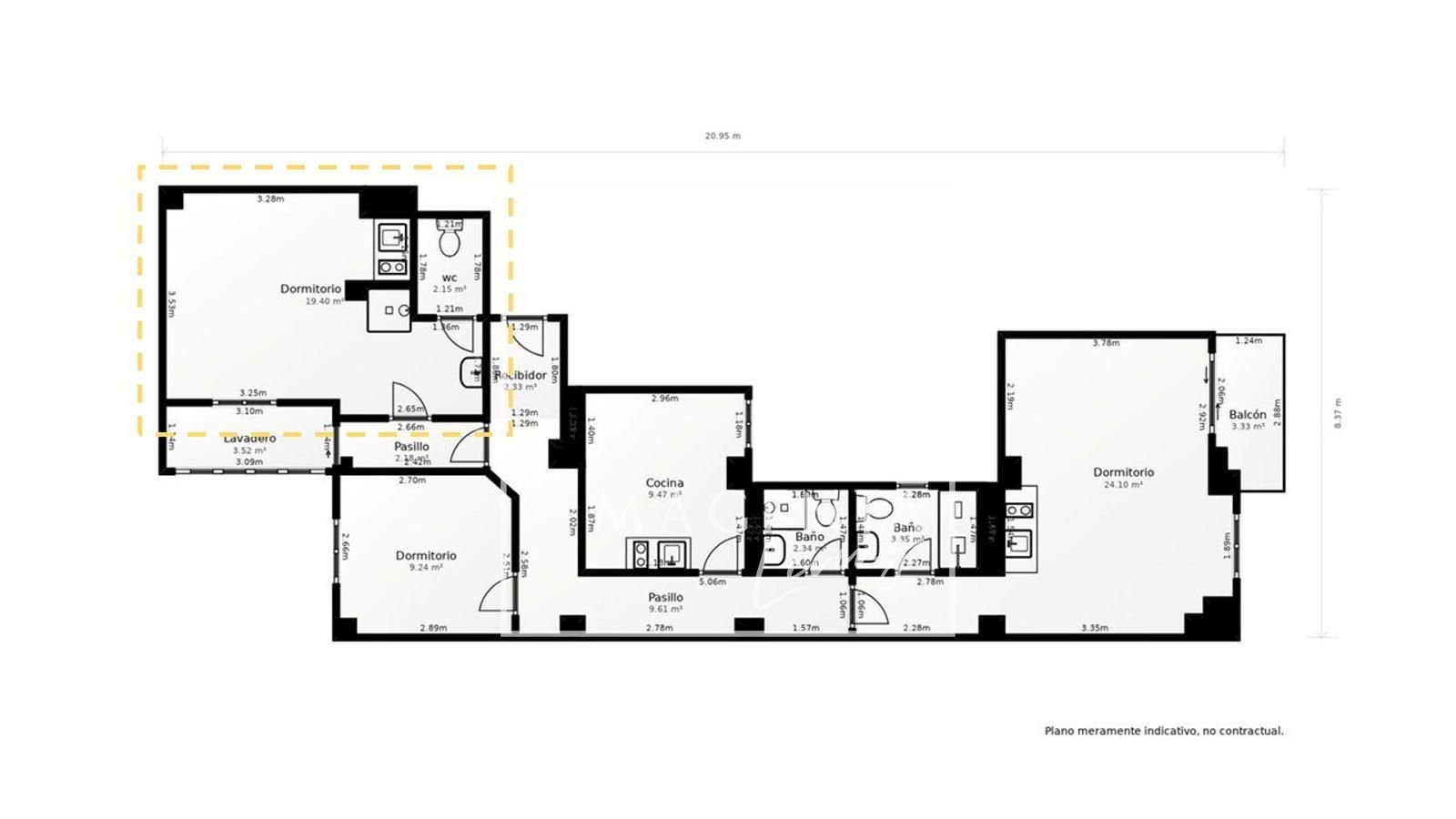 Habitación 22 m², Alicante