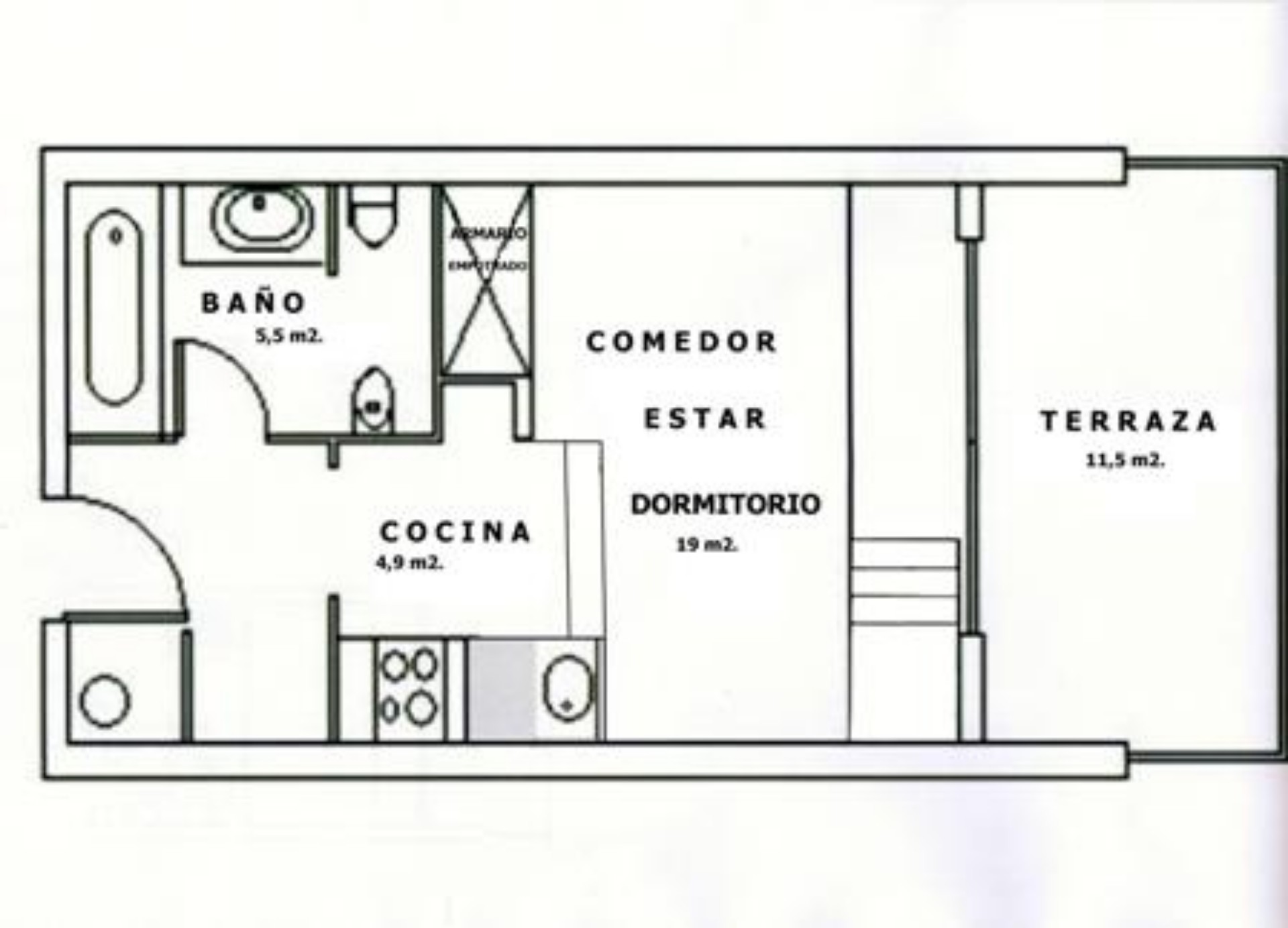 Wohnung 41 m² in Arenys de Mar