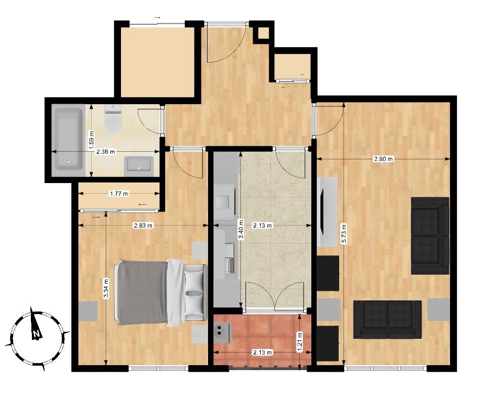 Квартира 66 м² у León