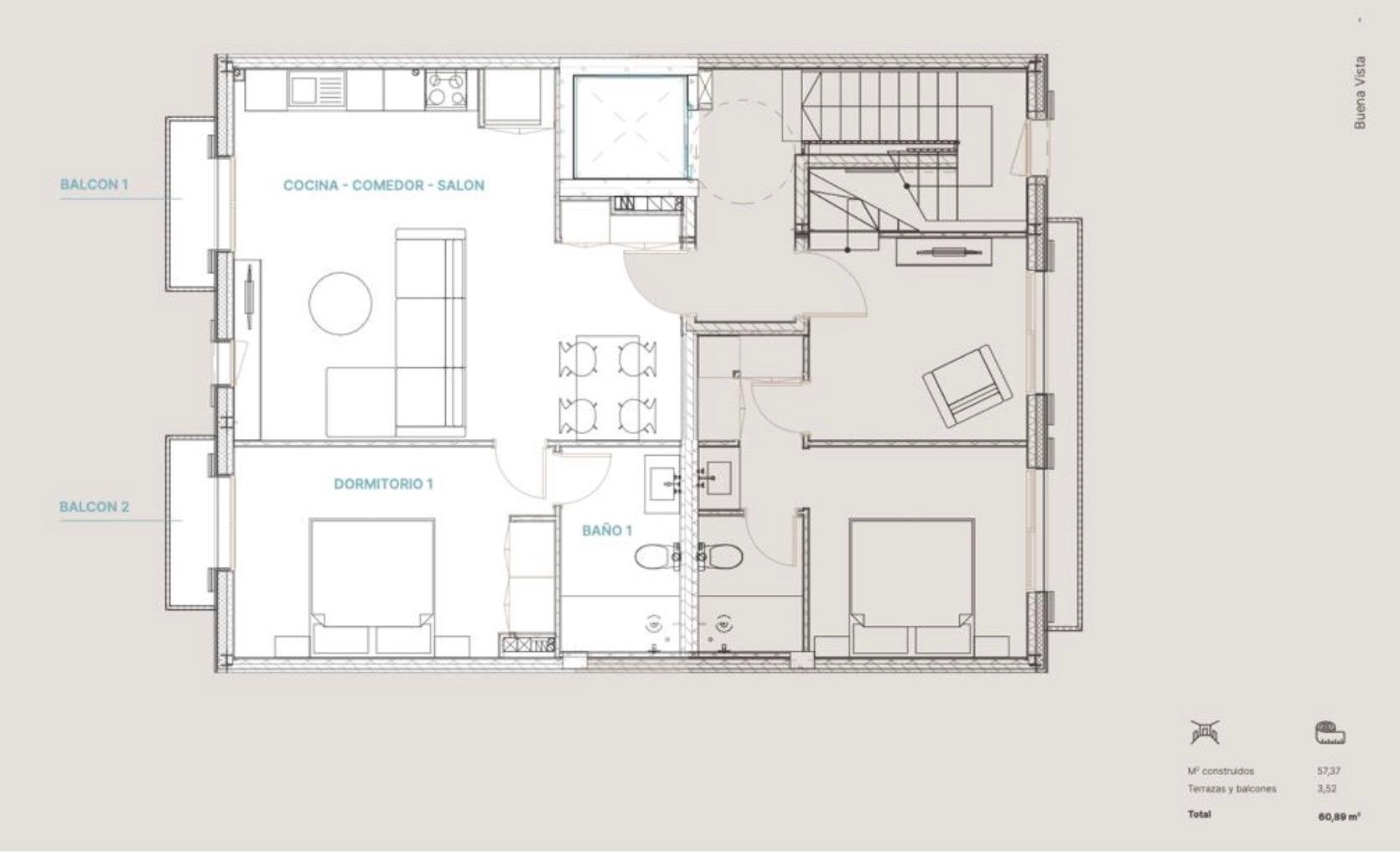 Wohnung 56 m² in Palma