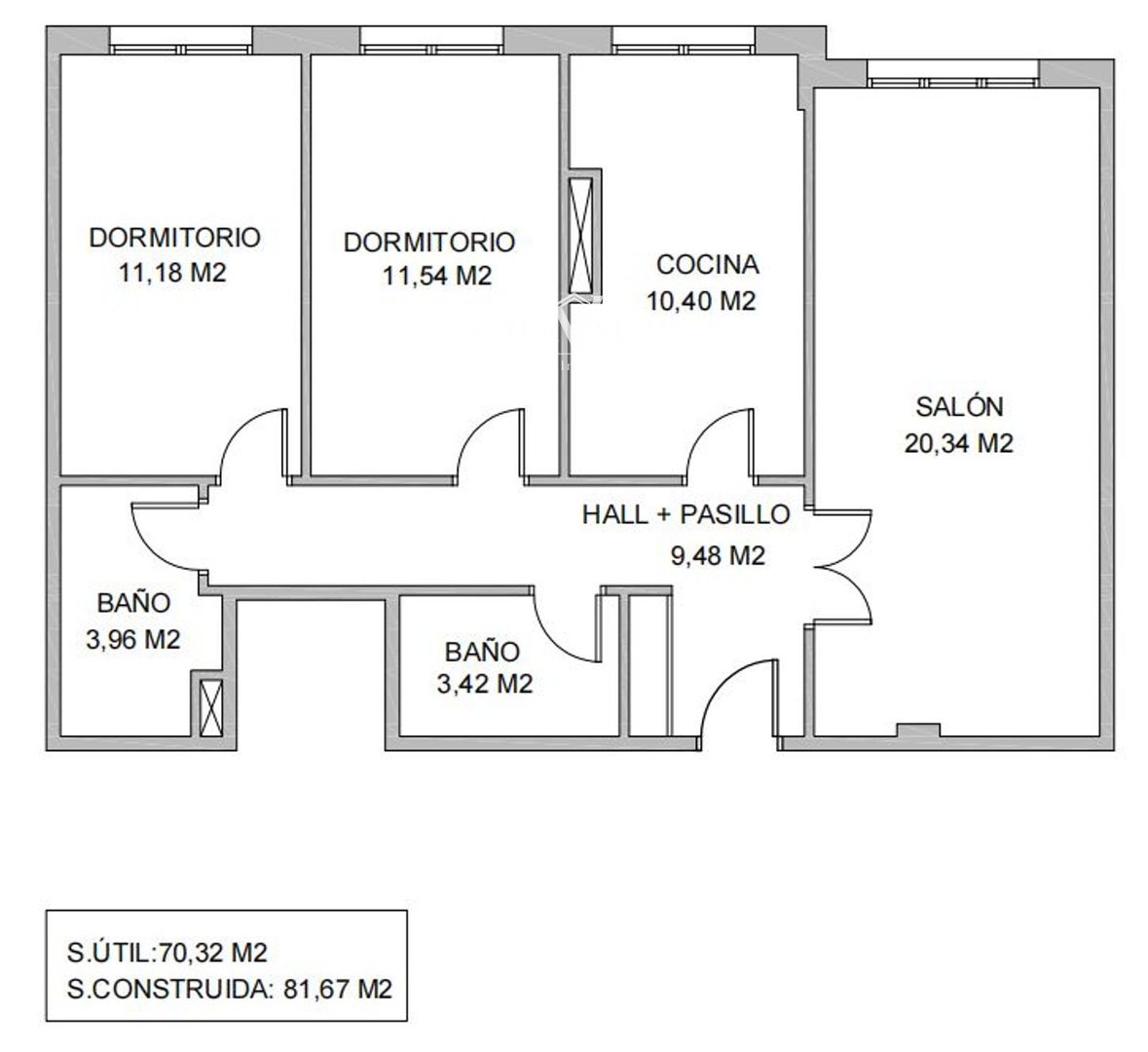 Piso de 82 m² en Gijón